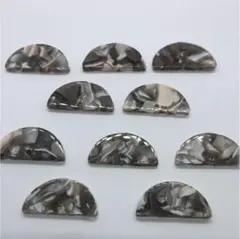 【487】べっ甲風 ピアスパーツ 半円 10個 300円