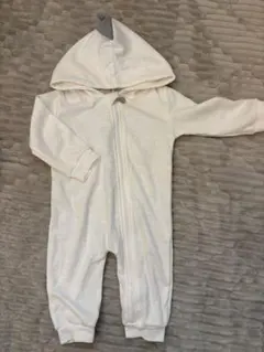 ★値下げ受付します★お得なセット★ ホワイト フード付きロンパース 3M