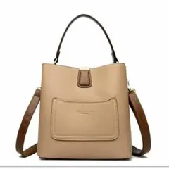 おしゃれバッグ　2way ブラウンベージュ　トート　ショルダー　マグネット　通勤