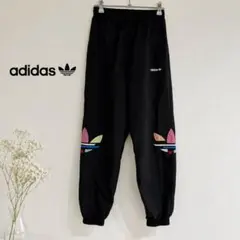 adidas トラックパンツ トレフォイル 黒 ジャージ ユニセックス