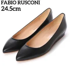 ✨️美品✨️ファビオルスコーニ　ポインテッドトゥ　黒　24.5 フラット　春靴