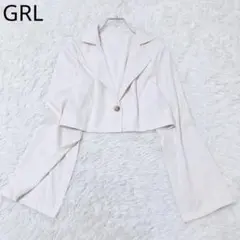 グレイル　テーラードジャケット　クロップド丈　フレアスリーブ　上品　ベージュ系