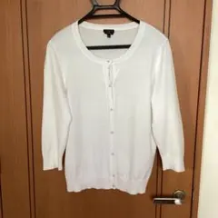 《TALBOTS 》七分袖 カーディガン 大きいサイズ　コットンニット　Ｌサイズのサムネイル