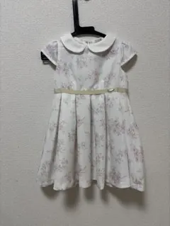 petit main　花柄ホワイトワンピース 100cm 卒園式 入園式