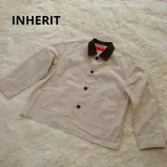 美品★INHERIT インヘリット カバーオール ワークジャケット 生成り Mのサムネイル