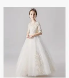 ジュニアドレス レース付き ホワイト 150cm