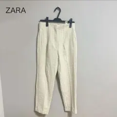 ZARA ザラ　M テーパードパンツ　ホワイト　アンクル丈