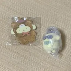 ポムポムプリン　アクリルキーホルダー& フロッキーマスコットスイング　セット