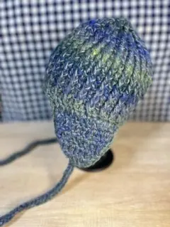 〖ハンドメイド〗 手編み 耳あてニット帽 ビーニー ニット帽 フライトキャップ