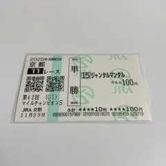 ジャンタルマンタル　メイクデビュー京都　現地的中単勝馬券 シャドウマスター メイクデビュー京都 現地的中単勝馬券 記念馬券