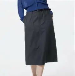 UNIQLO コットンミディスカート ダークグレーのサムネイル