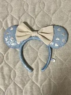 水色ハート柄リボン付きカチューシャ ディズニー