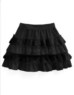 【GRL】インパン裏地付きレースフリルティアードミニスカート[tu1459]