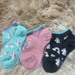 ユニコーンデザイン キッズ靴下 3足セット