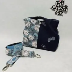 ハンドメイド　ミナペルホネン　くしゅっとトートバッグmini⑅︎◡̈︎*