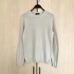 ZARA メッシュ編みクルーネックニット ベージュ Mサイズ