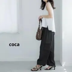 未使用タグ付き coca コカ ワークパンツ カーゴパンツ S 黒 ブラック
