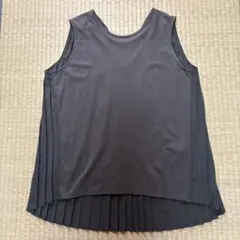 プリーツ切り替え ノースリーブ トップス ブラウンのサムネイル
