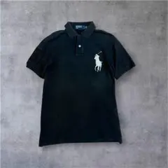 Polo Ralph Lauren ポロシャツ ブラック ビッグポニー S短丈 - メルカリ