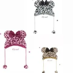 【新品】ミニーマウス　ファンキャップ　ヒョウ柄　3種3点セット　レオパード柄