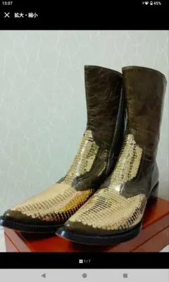 極美品 gianni barbato スパンコール ウエスタンブーツ 37のサムネイル