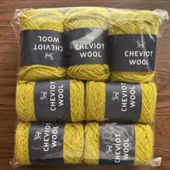 CHEVIOT WOOL イエロー 7個　ベスト編み図　ボタン　編み物キット