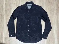 SHIPS COLORS シップス　ブラック系カモフラシャツ M