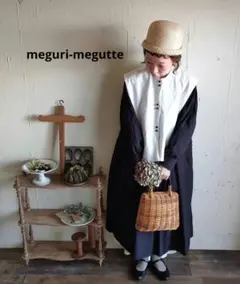meguri megutte Antique Blouse バイカラー2way meguri megutte Antique Blouse バイカラー2way - メルカリ