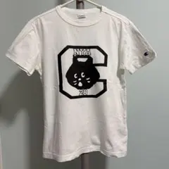 にゃー　Tシャツ　白　チャンピオン