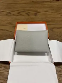 エルメス カルヴィデュオ 正規品 グレー シェーブル　 カードケース