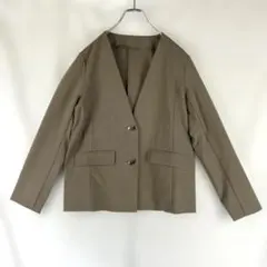 LE CERCLE par ropé ノーカラージャケット 金ボタン 브라운