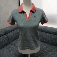 Champion 半袖ポロシャツ グレー/オレンジ