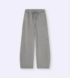 GU ウォッシュドスウェットバレルレッグパンツ