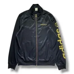 【F2079】　adidas　トラックジャケット　サイズM　ブラック、ゴールド