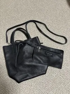 MARLON☆レザーミニトートバッグ☆ポーチ付き