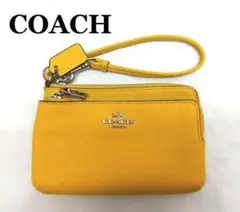 ★COACH /コーチ ◎イエロー　ダブルジップ リストレットポーチのサムネイル