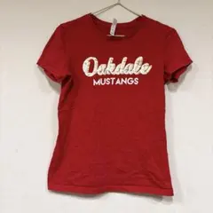 海外古着 Tシャツ カットソー　トップス　【S】レッド　ロゴ入り