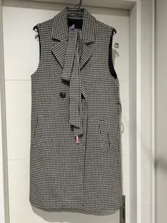ZARA ジレ　チェスターコート　千鳥格子柄　ブラウン