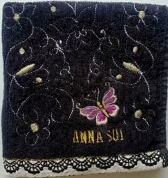 ANNA SUI [アナスイ]蝶のモチーフ　ハンドタオル　黒　レア