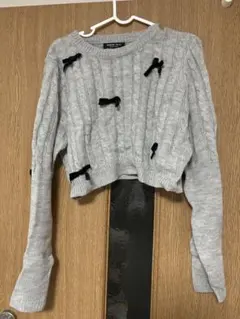 SHEIN MOD グレー クロップドニットセーター S