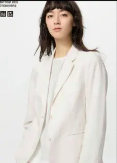 リネンブレンドジャケット M ホワイト