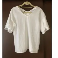 AZULby moussy 新品未使用シアーシャツ　白バックリボンフレアブラウスのサムネイル