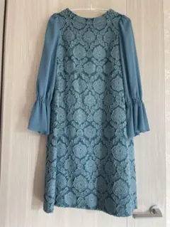 【美品】組曲　青緑色 レースワンピース