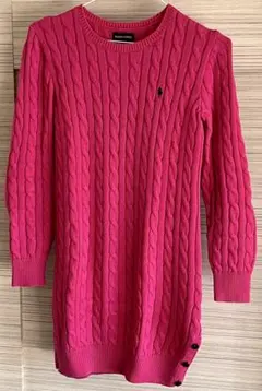 Ralph Lauren ピンク ケーブルニット ロングセーター　ラルフ