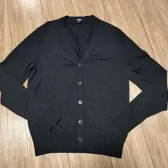 UNIQLOエクストラファインメリノＶネックカーディガン　S　ブラック　ウール