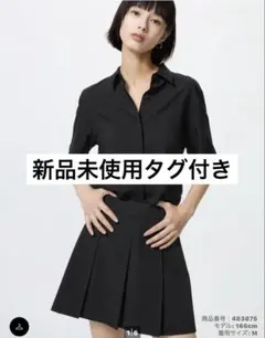 UNIQLO レーヨンブラウス　半袖　09 ブラックのサムネイル