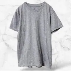 半袖コットンクルーネックTシャツ グレー(M)綿100 レディース シンプル 上