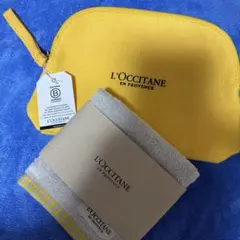 L'OCCITANE ノベルティ　イエローポーチとタオルセット　新品未使用