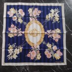 未使用Christian Dior ハンカチ 花柄 ストライプのサムネイル