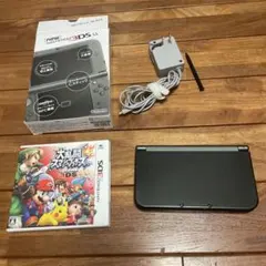 New3DS LL(メタリックブラック)タッチペン、充電器、箱、スマブラ付き